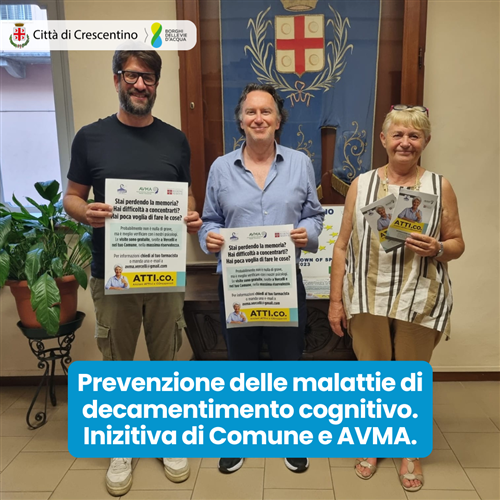 Al via a Crescentino una campagna gratuita di screening per la prevenzione del decadimento cognitivo