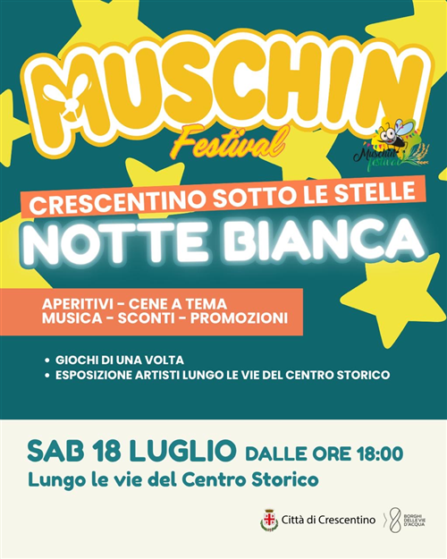 "Crescentino sotto le stelle" - Notte Bianca sabato 18 luglio 2026